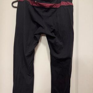 Kirkland Signature Black and Burgundy Leggings